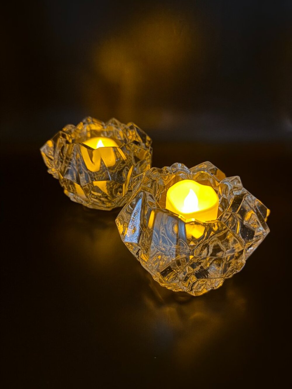 VTG Goebel 'Meteor' Crystal Candle Holders Pair
